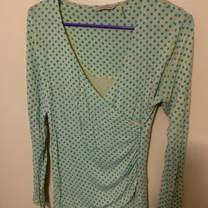 Soft surroundings fun polka dot wrap top